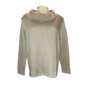 Rebecca Malone Tan Cotton Blend Cowl Neck Sweater‎ Size L